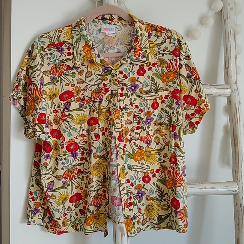 LuLaRoe Amy button up blouse